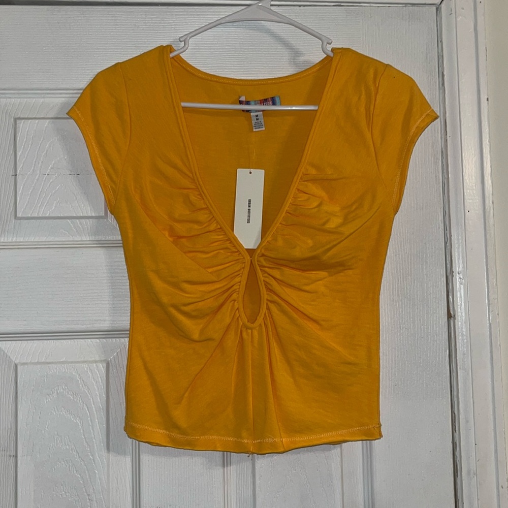 Orange Urban Outfitters Short Sleeve Crop Top Size M